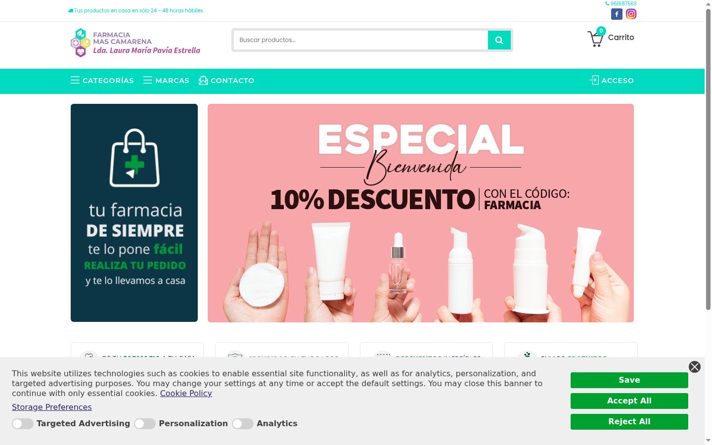 Screenshot of the consent banner shown before any interaction