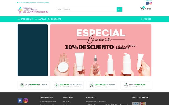 Screenshot of farmaciamascamarena.click
