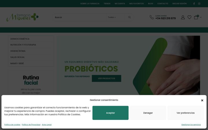 Screenshot of farmaciamiguelez.com