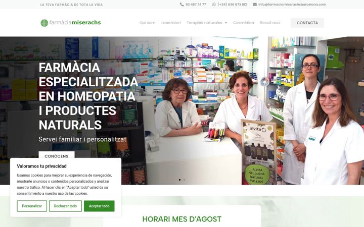 Screenshot of farmaciamiserachsbarcelona.com