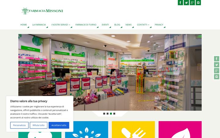 Screenshot of farmaciamissoni.it