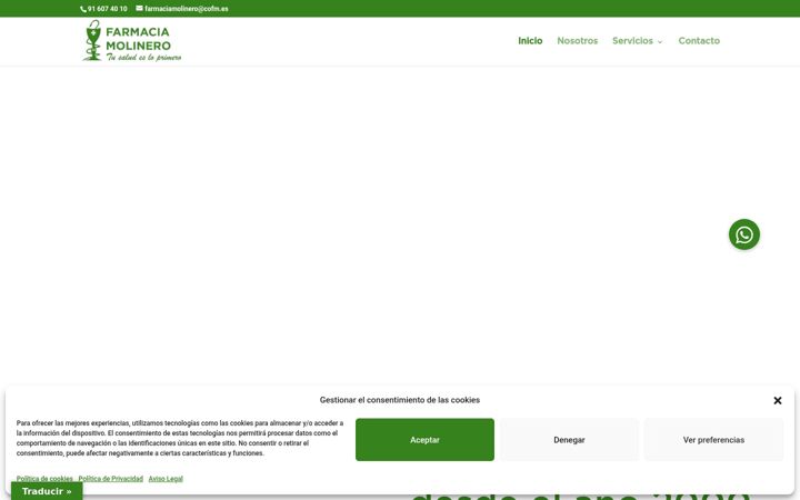 Screenshot of farmaciamolinero.com