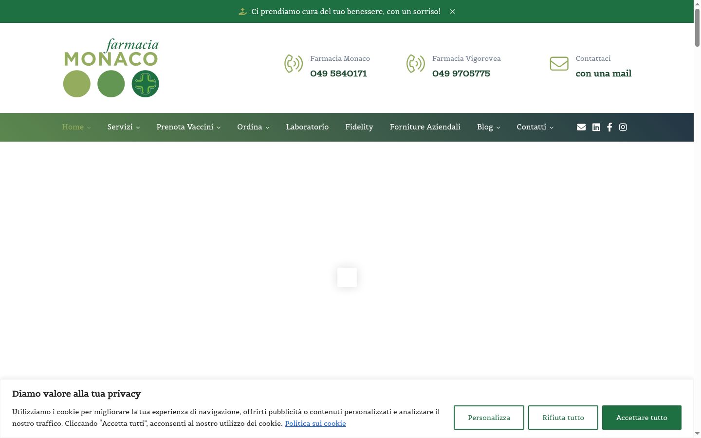Snímka obrazovky banera súhlasu zobrazeného pred akoukoľvek interakciou