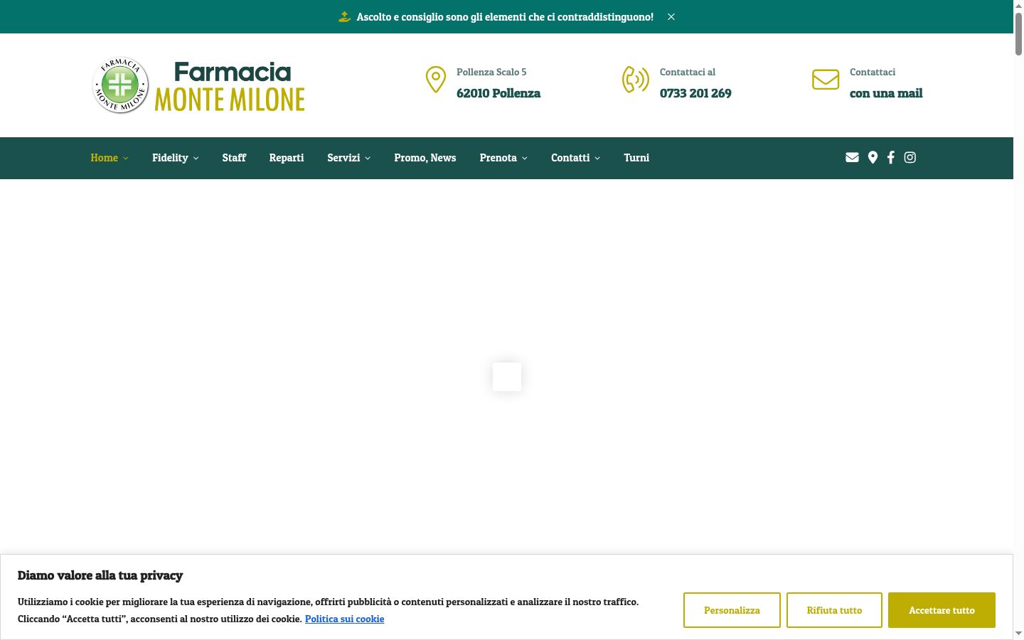 Captura de ecrã do banner de consentimento apresentado antes de qualquer interação