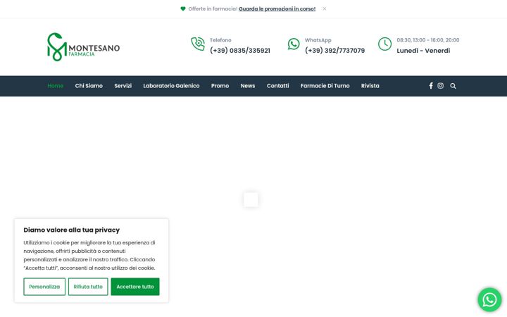 Posnetek zaslona farmaciamontesano.it
