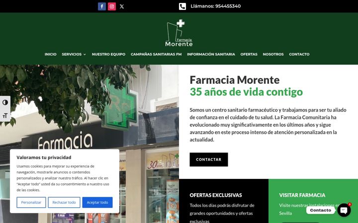 Screenshot του farmaciamorente.es