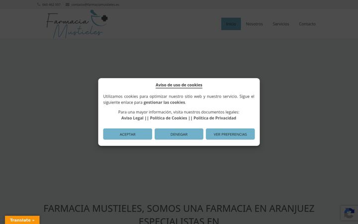 Screenshot του farmaciamustieles.es