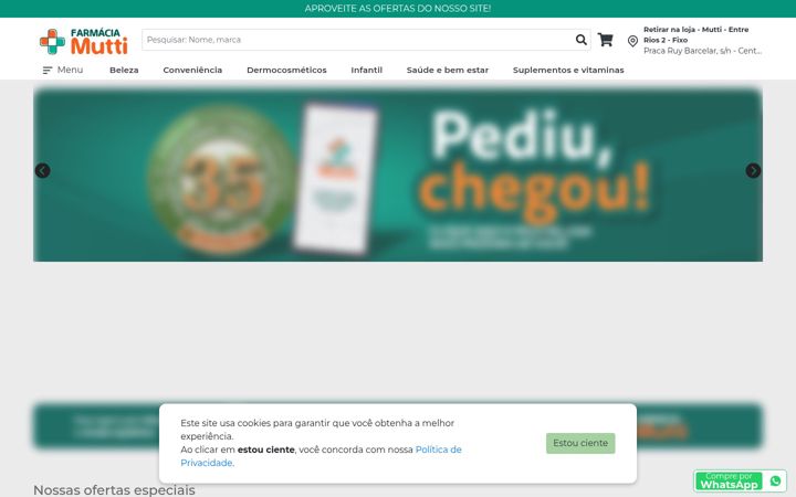 Screenshot of farmaciamutti.com.br