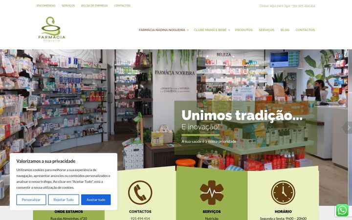 Skärmbild av farmacianogueira.pt