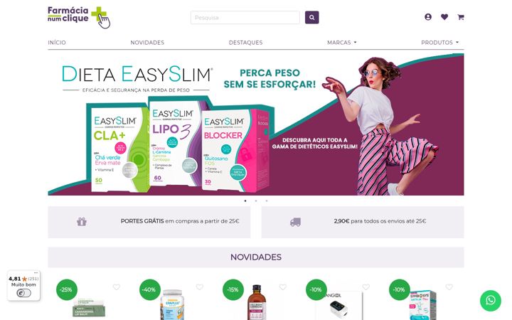 Skärmbild av farmacianumclique.pt