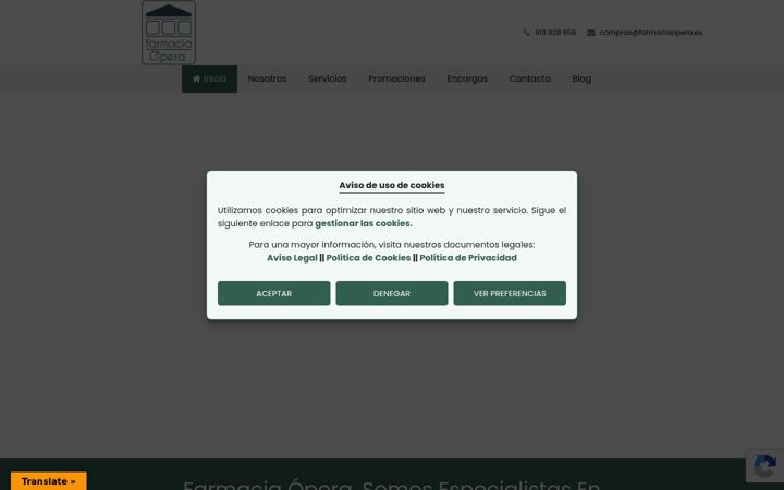 Screenshot of farmaciaopera.es