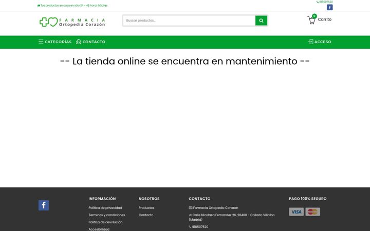 Képernyőkép: farmaciaortopediacorazon.es