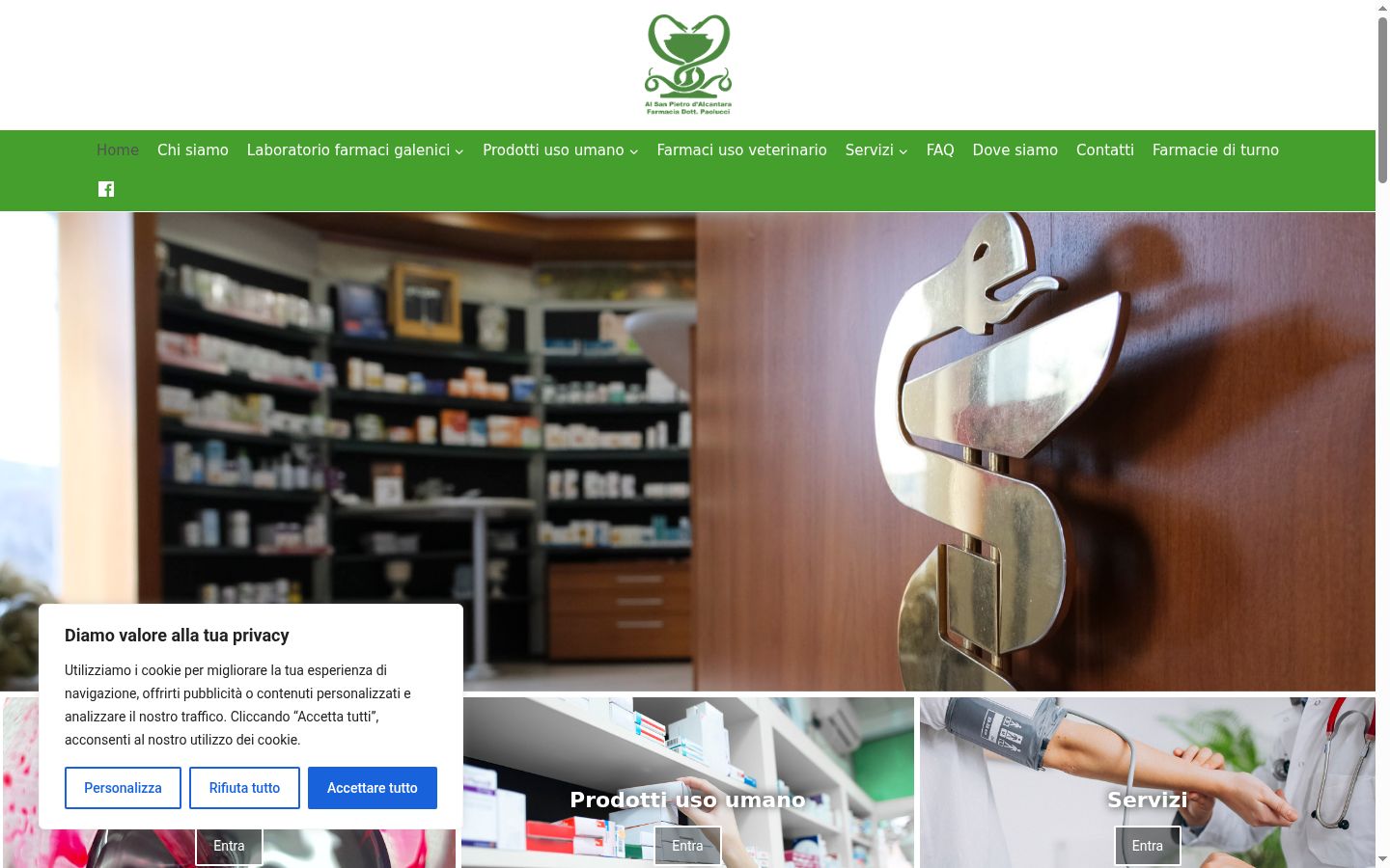 Screenshot del banner di consenso mostrato prima di qualsiasi interazione