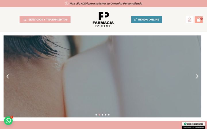 Screenshot ta' farmaciaparedes.net