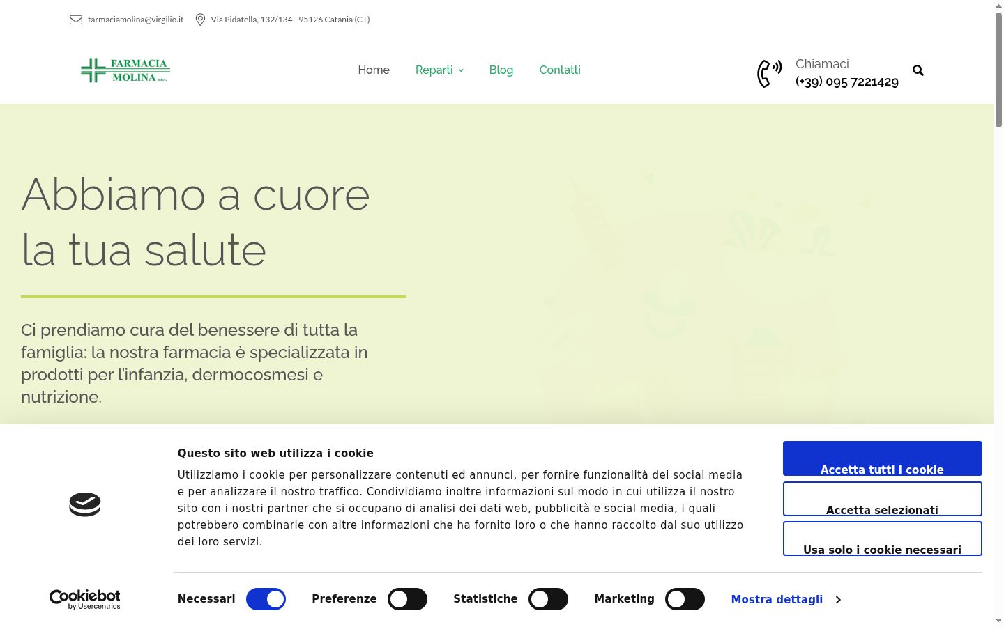 Captura de pantalla del banner de consentimiento mostrado antes de cualquier interacción