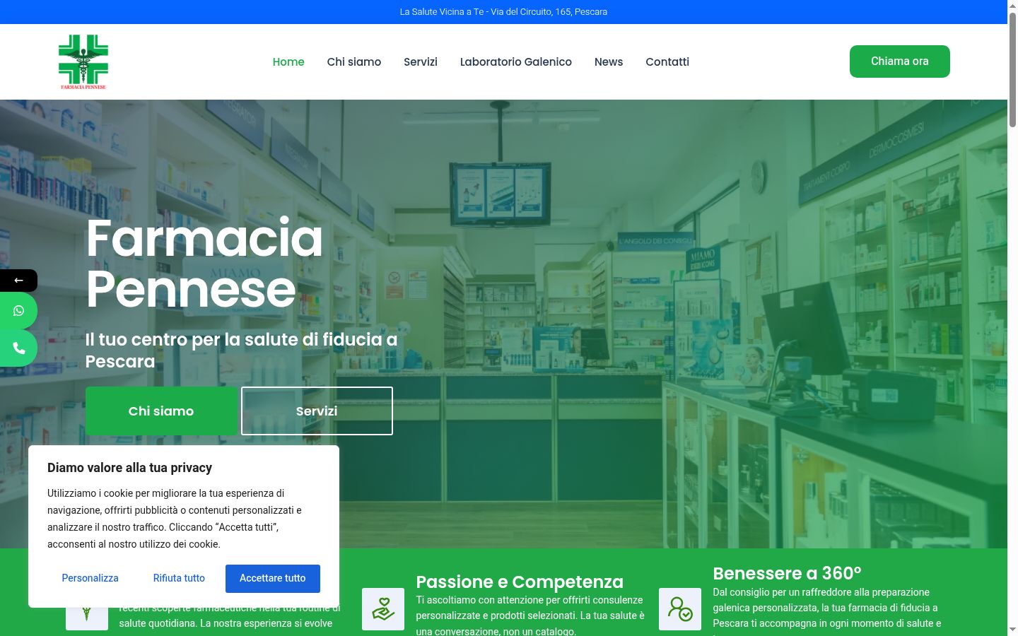 Screenshot del banner di consenso mostrato prima di qualsiasi interazione