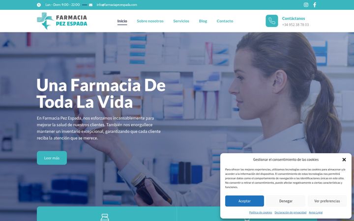 Screenshot of farmaciapezespada.com