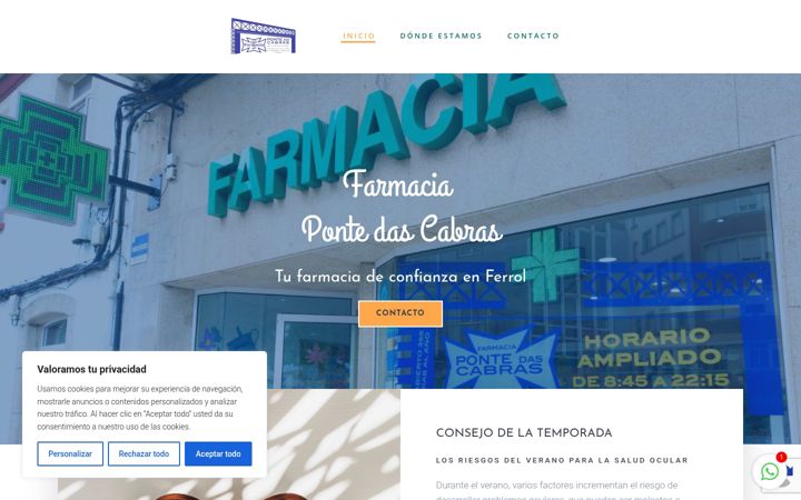 Screenshot του farmaciapontedascabras.es
