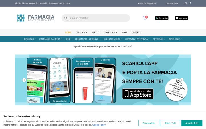 Ekraanipilt saidist farmaciaponteospedaletto.it