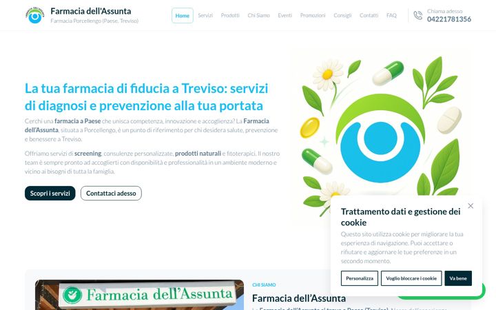 Screenshot of farmaciaporcellengo.it