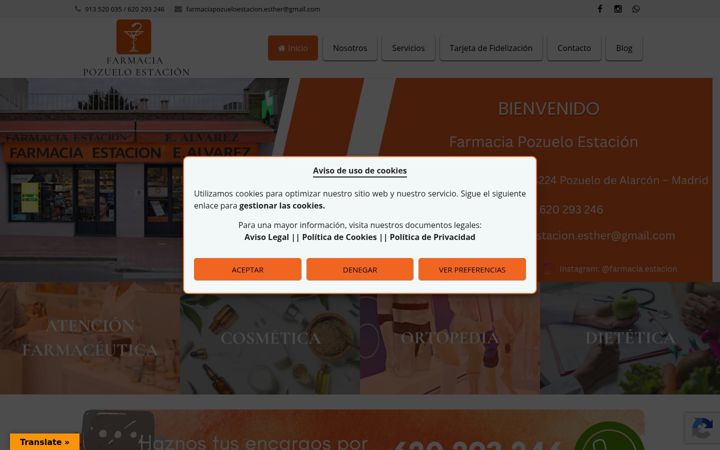 Screenshot of farmaciapozueloestacion.com