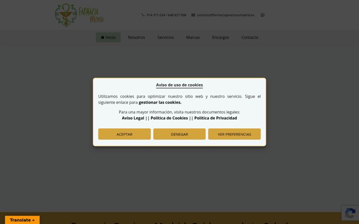 Screenshot του farmaciapreciosomadrid.es