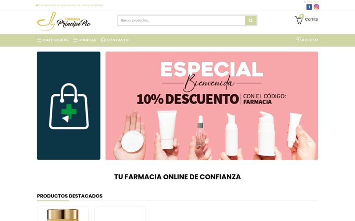 Screenshot of farmaciaprincipepio.com