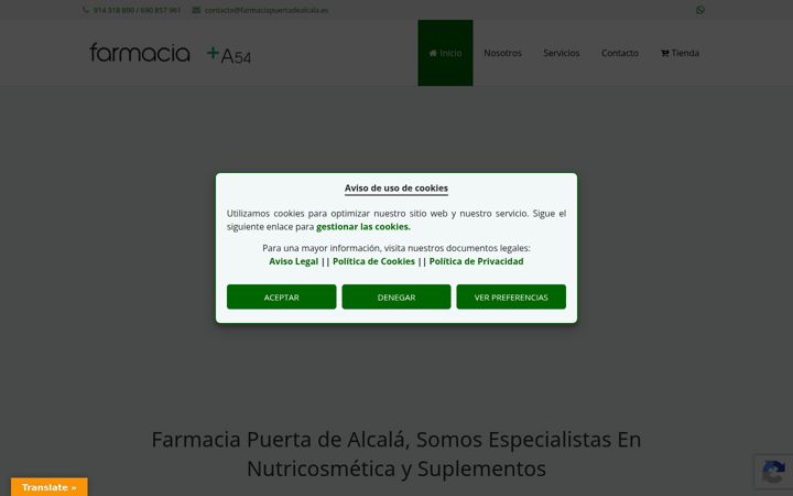 Screenshot του farmaciapuertadealcala.es