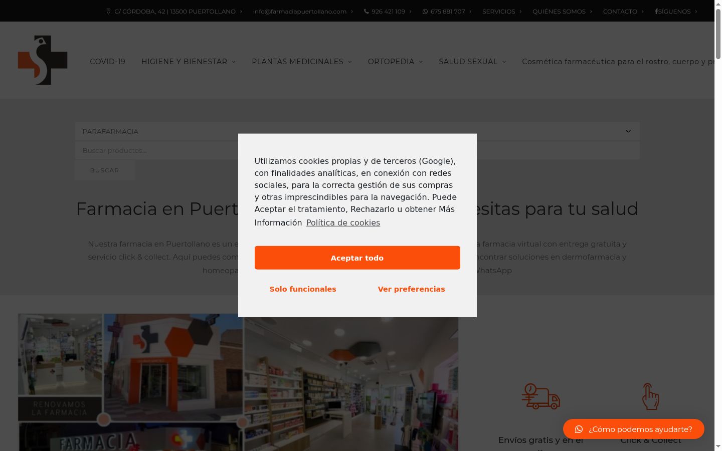 Screenshot del banner di consenso mostrato prima di qualsiasi interazione