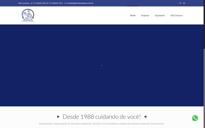 Screenshot van farmaciaraizes.com.br