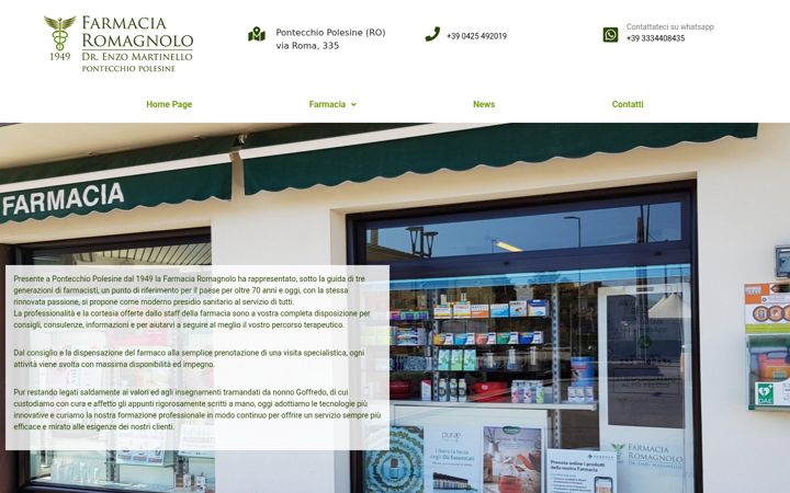 Screenshot του farmaciaromagnolo.it