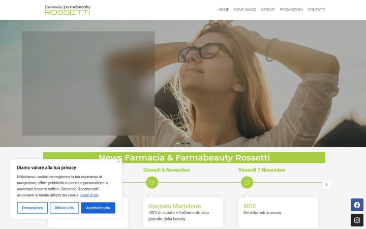 Screenshot of farmaciarossetti.com
