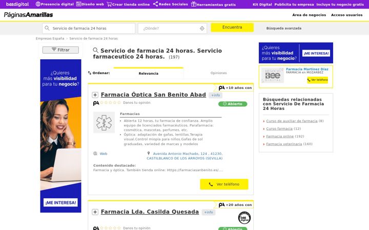 Screenshot of farmacias-parafarmacias.es