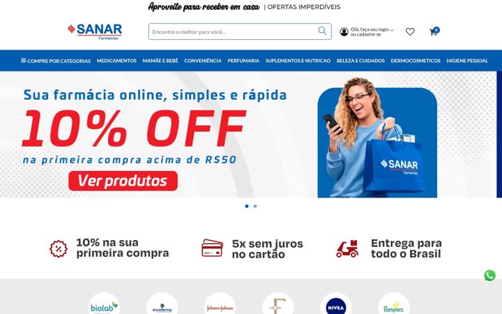 Screenshot of farmaciasanarpartenon.com.br