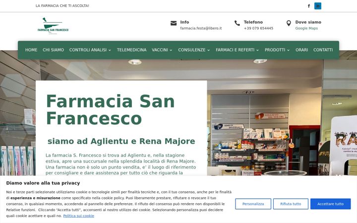 Zrzut ekranu farmaciasanfrancescoaglientu.it
