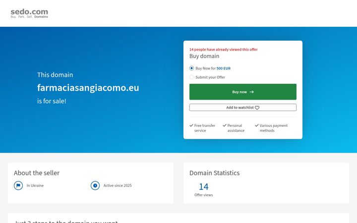Screenshot of farmaciasangiacomo.eu