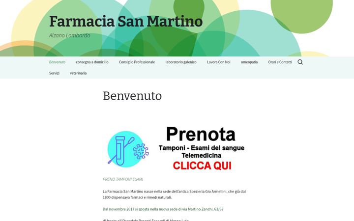 Zrzut ekranu farmaciasanmartinoalzano.it