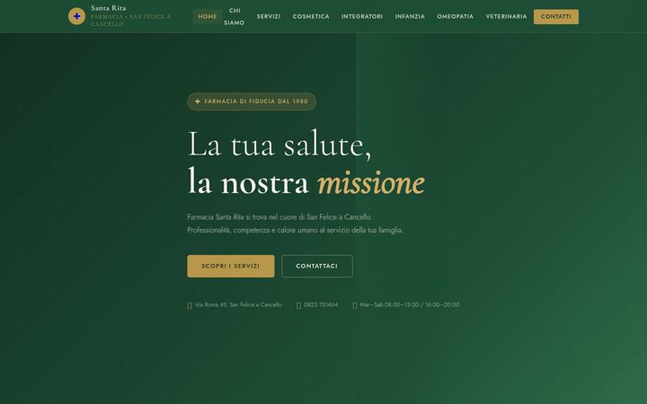 Screenshot of farmaciasantaritasanfeliceacancello.it