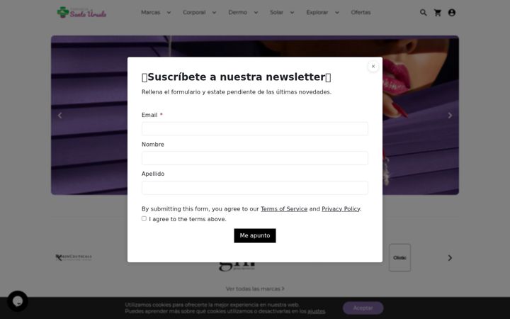 Screenshot of farmaciasantaursula.es