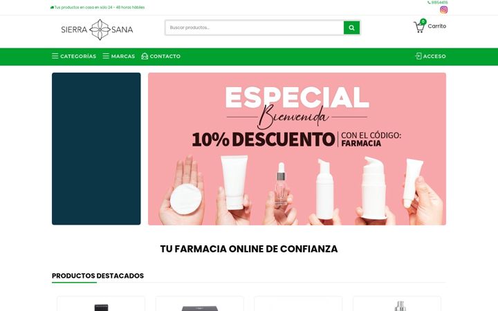 Screenshot di farmaciasierrasana.es