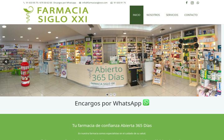 Screenshot of farmaciasigloxxi.com