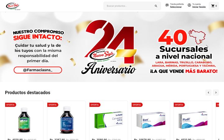 Screenshot of farmaciasnuevosiglo.com