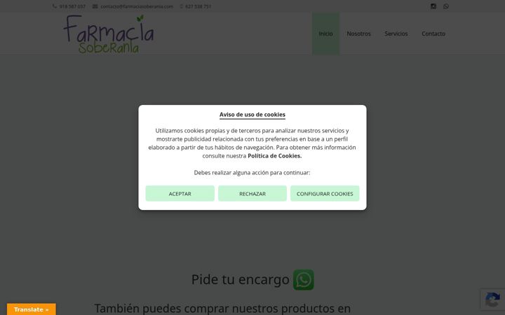 Screenshot of farmaciasoberania.com