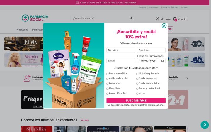Skærmbillede af farmaciasocial.com.ar