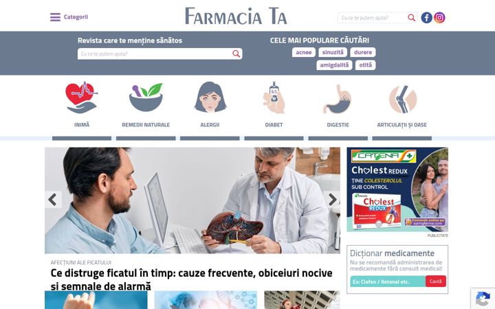 Posnetek zaslona farmaciata.ro