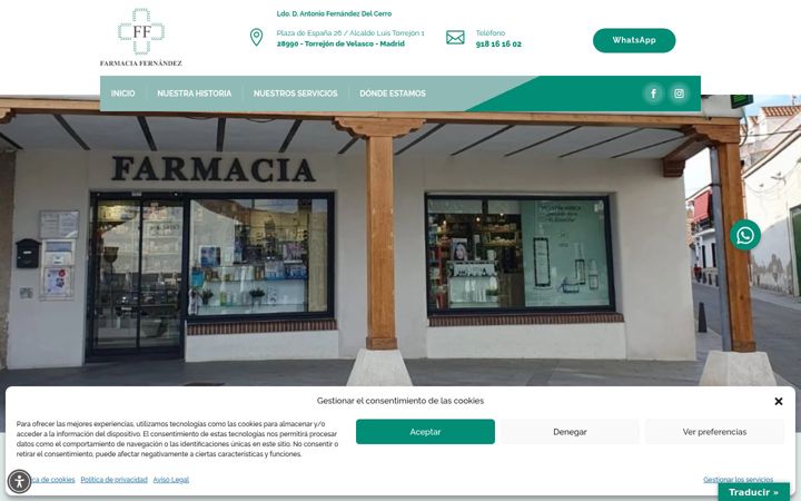 Screenshot of farmaciatorrejondevelasco.com