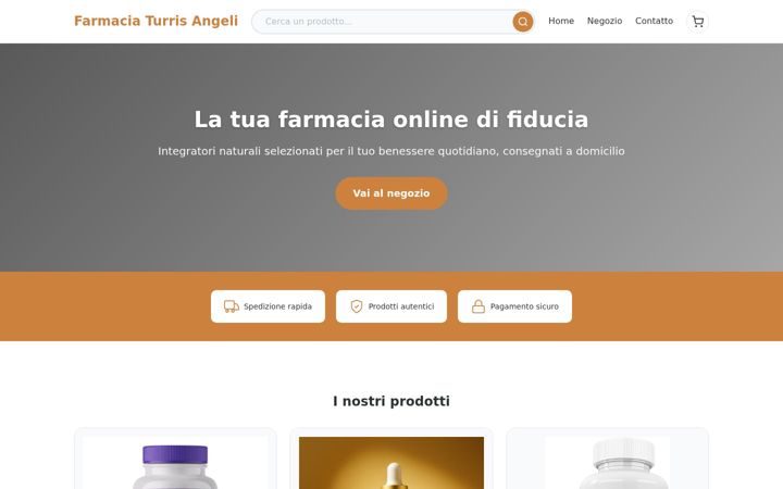 Captură de ecran a farmaciaturrisangeli.it
