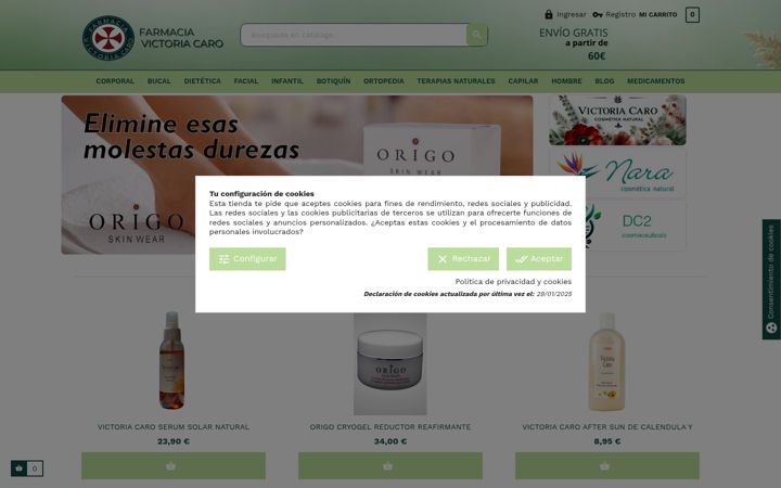 Screenshot of farmaciavictoriacaro.es