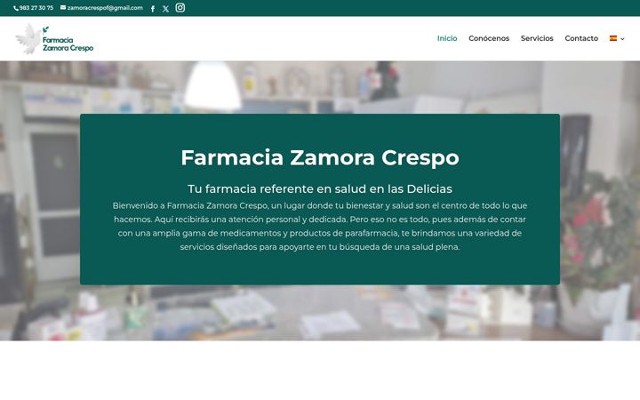 Screenshot του farmaciazamoracrespo.es