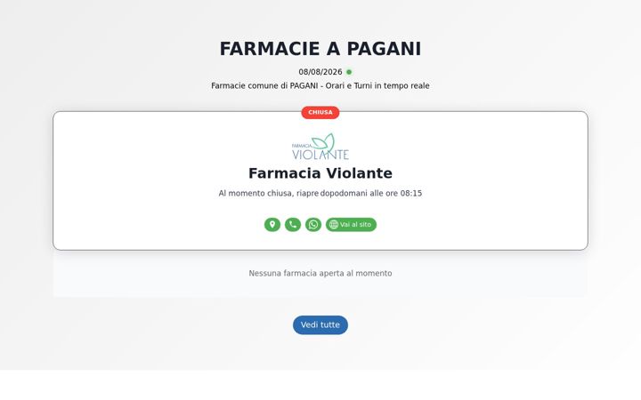 Screenshot of farmaciediturnopagani.it